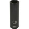 Dynamic Tools 1/2" Drive 6 Point Metric, 17mm Deep Length, Impact Socket D014217